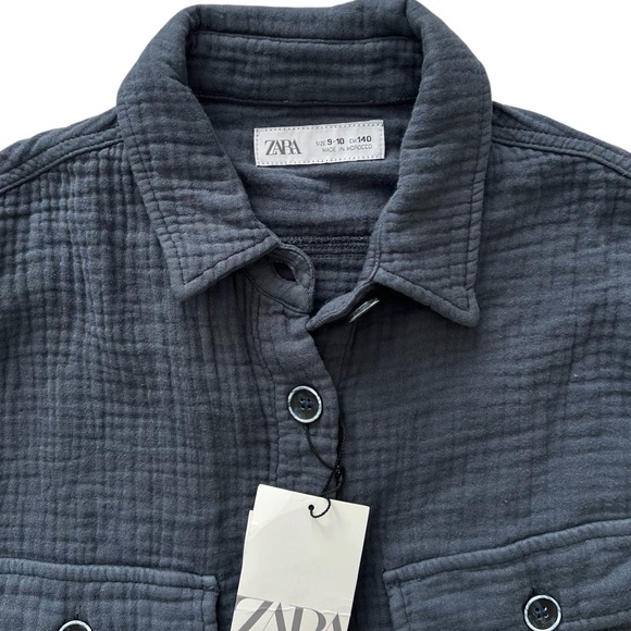 Zara girls size 9-10Y oversized textured shirt - Picture 2 of 5